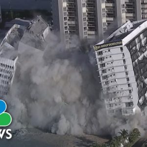 See Controlled Implosion Of Miami Beach's Historic Deauville Hotel