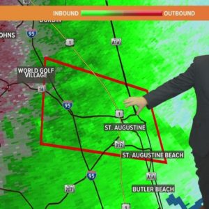 Tornado warning issued for St. Augustine, Vilano Beach