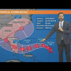 Tracking Nicole | Live weather update on subtropical storm