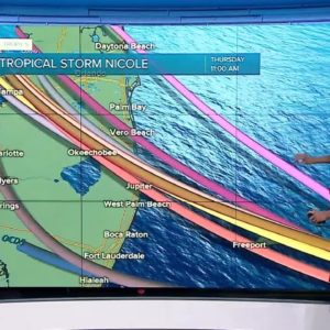 Tropical Storm Nicole forecast, 6 a.m. on Nov. 9, 2022