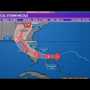 Tropical Storm Nicole: Here's the latest track, cone and forecast