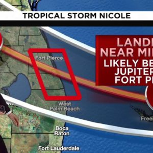 Tropical Storm Nicole: Noon forecast