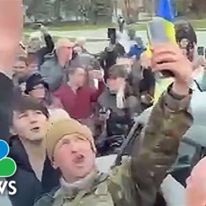 Watch: Celebrations In Kherson As Ukrainian Forces Take Control