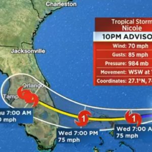 WATCH LIVE: Tracking the tropics as Nicole closes in on Florida
