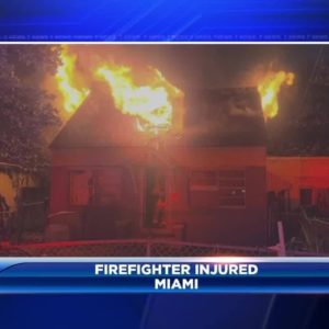 City of Miami firefighter injured after responding to blaze in two-story home