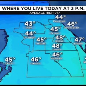 Bitter cold settles into Central Florida