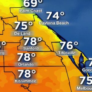 Central Florida temperatures near 80 after stretch of cold
