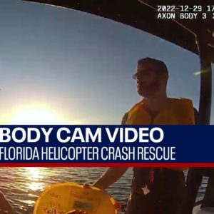 Bodycam video: Watch officers pull man from water after Florida helicopter crash