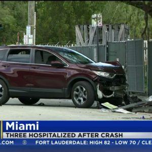 Three Hospitalized in Miami Crash