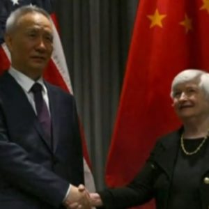 U.S., China urged to bridge "tectonic rift" as treasury chief meets with Chinese counterpart
