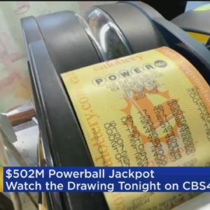 $502 million jackpot for Monday's Powerball drawing
