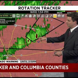⚠️Tornado Warning
 issued for Baker and Columbia counties until 2:15 p.m.