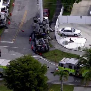 Adult injured while working near FPL trucks in Miami-Dade