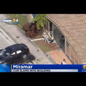 Car Crashes Into Building In Miramar