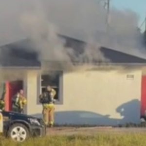Crews fight house fire in Florida City