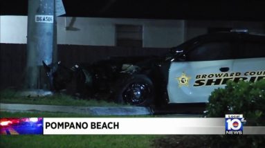 Deputy injured in single vehicle crash in Pompano Beach