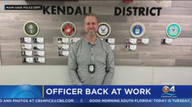 Miami-Dade police officer injured in violent crash returns to work