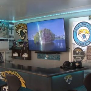 One local man has his own Jaguars 'fan cave'