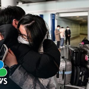 Tears of joy follow easing of international travel in and out of China
