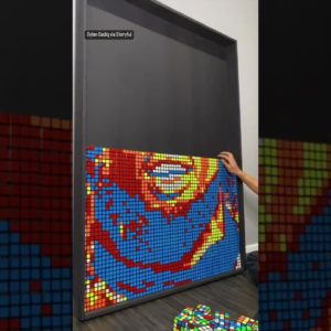 An artist pays tribute to the Buffalo Bills’ Damar Hamlin with a Rubik’s Cube mosaic #shorts