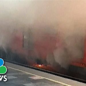 Watch: Train car consumed by smoke on Mexico City metro
