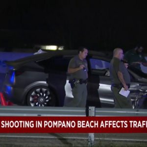 Car shot up on I-95 in Pompano Beach