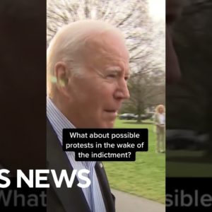 Biden says “no comment” in response to reporters’ questions about Trump’s indictment  #shorts