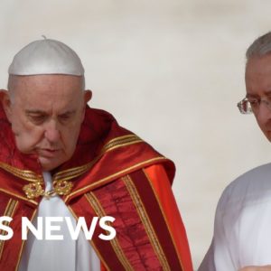 Pope Francis leads Palm Sunday mass after release from hospital