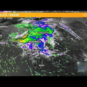 Strong to Severe Storms moving into South East Georgia Monday