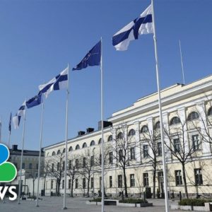 Watch: Helsinki residents and NATO chief welcome Finland joining alliance