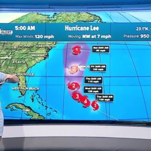 Hurricane Lee forecast, morning of Sept, 11, 2023