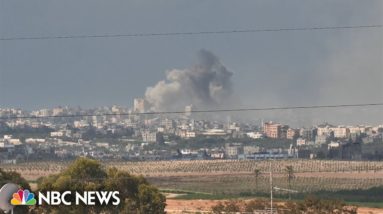 Plumes of smoke rise over Gaza as Israel continues bombardment