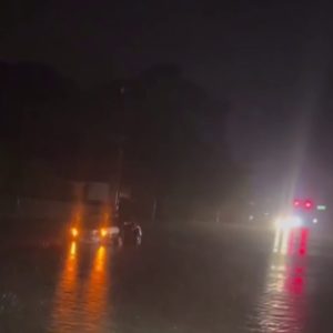 Heavy rain floods roads in Palm Bay